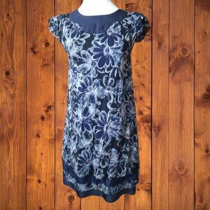 MARC BY MARC JACOBS Women's XS Blue Floral Lightweight Dress Ruffle Accent